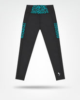 Debeau Performance Women's High-Waisted Leggings – Black & Teal Leopard