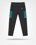 Debeau Performance Women's High-Waisted Leggings – Black & Teal Leopard